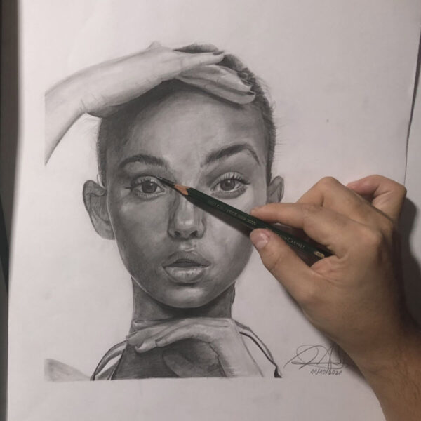 Retrato Realista con lápiz de grafito (30 horas) 1